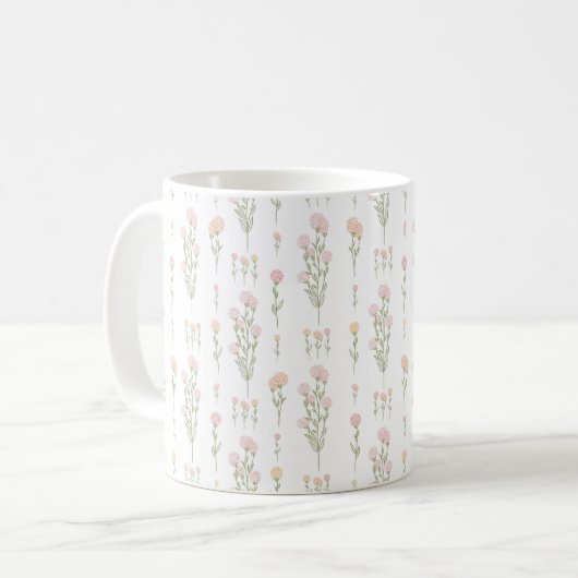 Mug Dream Dance Oser Fleur sauvage Pom Poms sur blanc (Devant gauche)