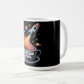 Mug Dream Fuel Graphic: Rocket Launching from Coffee  (Devant droit)