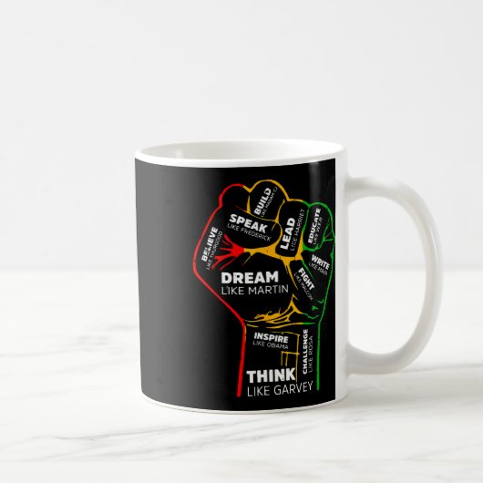 Mug Dream Think Parler Noir Histoire Mois Main forte (Droite)