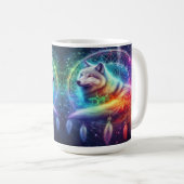 Mug Dreamcatcher avec un loup mystique (Devant droit)