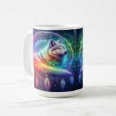 Mug Dreamcatcher avec un loup mystique (Devant gauche)
