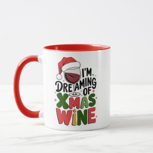 Mug Dreaming of Xmas Wine – Festive Santa (Gauche)