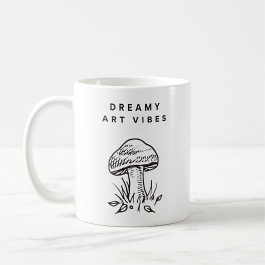 Mug Dreamy Art Vibes – Hand-Drawn Mushroom Aesthetic  (Gauche)