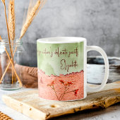 Mug Dreamy Pink Green Flowers Citation Inspirationnell