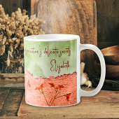 Mug Dreamy Pink Green Flowers Citation Inspirationnell