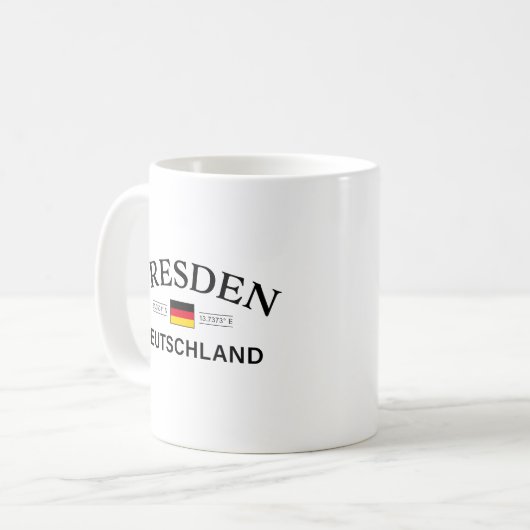 Mug Dresden Deutschland Coordinates German (Devant gauche)