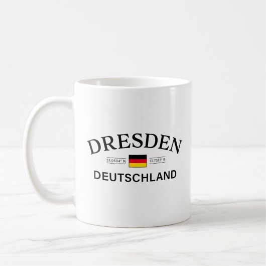 Mug Dresden Deutschland Coordinates German (Gauche)