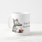 Mug Drink Coffee. Avoid Humans. Scruffy Mouse Funny (Devant gauche)