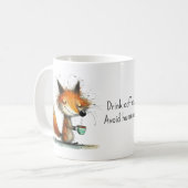Mug Drink Coffee. Avoid Humans. Whimsical Fox Funny (Devant gauche)