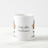 Mug Drink Coffee. Avoid Humans. Whimsical Fox Funny (Centre)