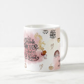 Mug “Drink Coffee & Be Kind – Cute Aesthetic Pastel  (Devant droit)
