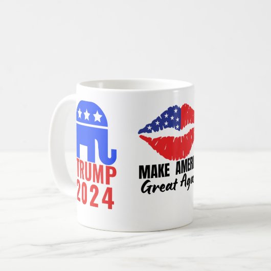 Mug Drink Coffee, Support Trump 2024! (Devant gauche)