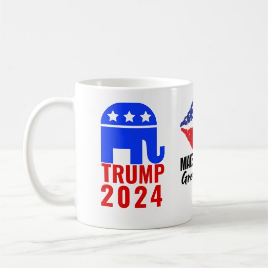 Mug Drink Coffee, Support Trump 2024! (Gauche)