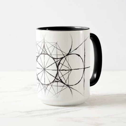 Mug Drinkware du cube de Metatron sacré artistique de (Devant droit)