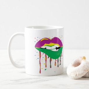 Mug Dripping Lips Mardi Gras