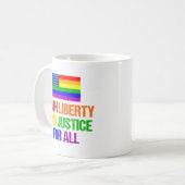 Mug Droits LGBTQ Gay pride du drapeau arc-en-ciel amér (Devant gauche)
