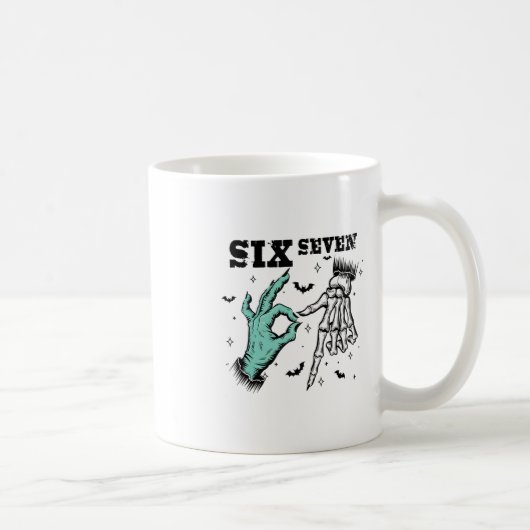 Mug Drôle 67 Meme Squelette effrayant Six Sept Générat (Droite)