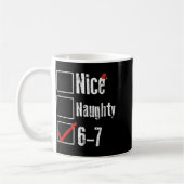 Mug Drôle 6-7 Mème Sympa Naughty 67 Noël Brain Rot (Gauche)