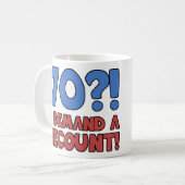 Mug Drôle 70e anniversaire Gag cadeau (Devant gauche)
