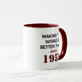 Mug Drôle 70e anniversaire rendre le monde meilleur de (Devant droit)