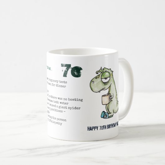 Mug Drôle 70ème Personnalisé 'Quand j'étais ton âge' D (Devant droit)