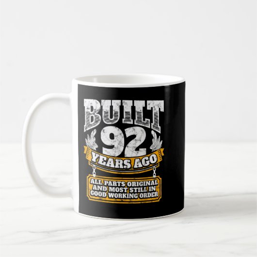 Mug Drôle 92e anniversaire B-Day cadeau dire âge 92 an (Gauche)