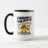 Mug drôle à la bouche moltball Maman art de mots (Gauche)