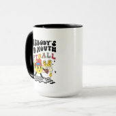 Mug drôle à la bouche moltball Maman art de mots (Devant gauche)