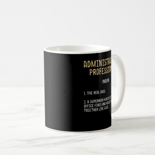 Mug Drôle administratif professionnel définition cadea (Devant droit)
