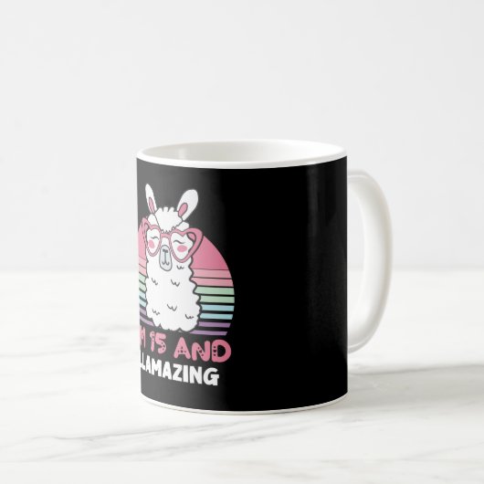 Mug Drôle Adorable Llama 15e Anniversaire Cadeau Pour  (Devant droit)