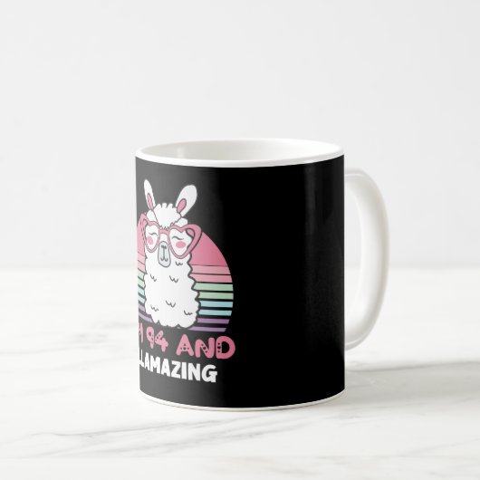 Mug Drôle Adorable Llama 94e cadeau d'anniversaire pou (Devant droit)