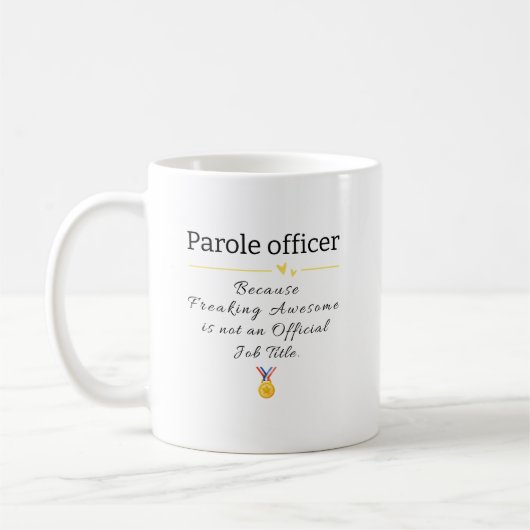 Mug Drôle Agent de libération conditionnelle Titre du (Gauche)