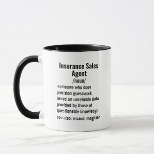 Mug Drôle agent de vente d'assurance cadeaux de défini