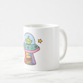 Mug Drôle Alien enlève Burger Doodle (Devant droit)