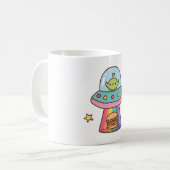 Mug Drôle Alien enlève Burger Doodle (Devant gauche)