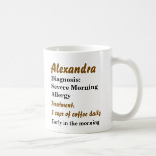 Mug Drôle Allergie matinale personnalisée