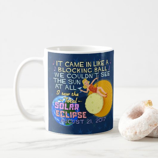 Mug Drôle américain solaire total d'éclipse le 21 août (Avec donut)
