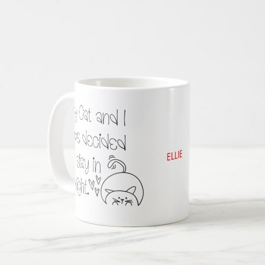 Mug Drôle Amoureux de les chats Excusez le nom du devi (Devant gauche)