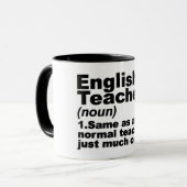 Mug Drôle Anglais Définition de l'enseignant (Devant gauche)