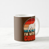 Mug Drôle animal graphique Je suis avec le cougar  (Devant droit)