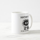 Mug Drôle Anxious Cat Café Tout va bien (Devant droit)