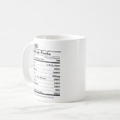 Mug Drôle Appréciation de l'enseignant La valeur nutri (Devant gauche)