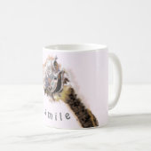 Mug drôle avec une autruche heureuse - Smile (Devant droit)