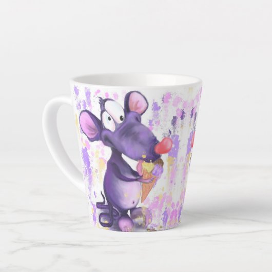 Mug drôle avec une bonne souris violette Mange de (Angle gauche)