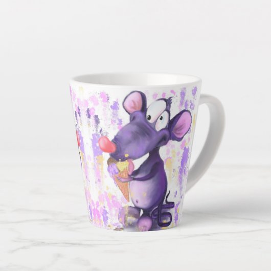 Mug drôle avec une bonne souris violette Mange de (Angle droit)