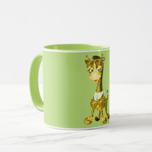 Mug drôle avec une joyeuse Giraffe bébé - Choisiss (Devant gauche)