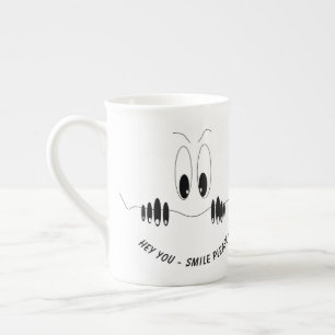 Mug drôle avec yeux de curiosité - Texte personnal