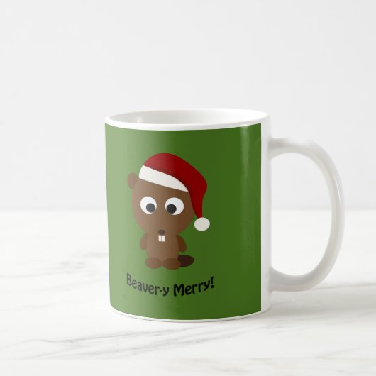 Mug Drôle Beaver-y Joyeux ! Père Noël Beaver (Droite)