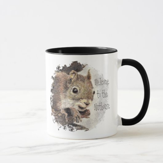 Mug Drôle, Bienvenue à la Nuthouse, Écureuil, Animal (Droite)