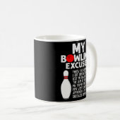 Mug Drôle Bowling Excuses Pour Bowler (Devant droit)